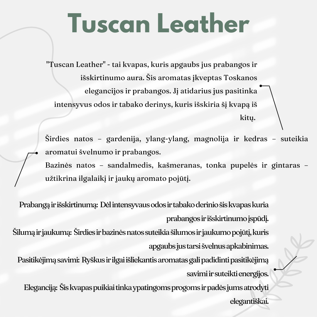 Žvakė Tuscan Leather